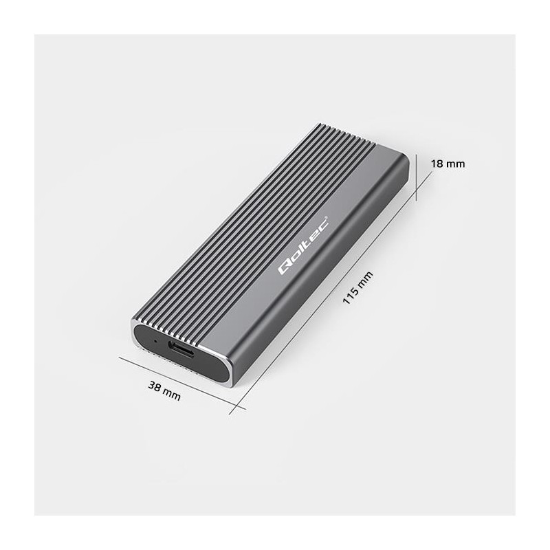 Obudowa/kieszeń Qoltec na dysk SSD M.2 | SATA | NGFF | USB-C | | Super