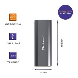 Obudowa/kieszeń Qoltec NV2271 na dysk M.2 SSD | SATA | NVMe … | PartsPC.pl