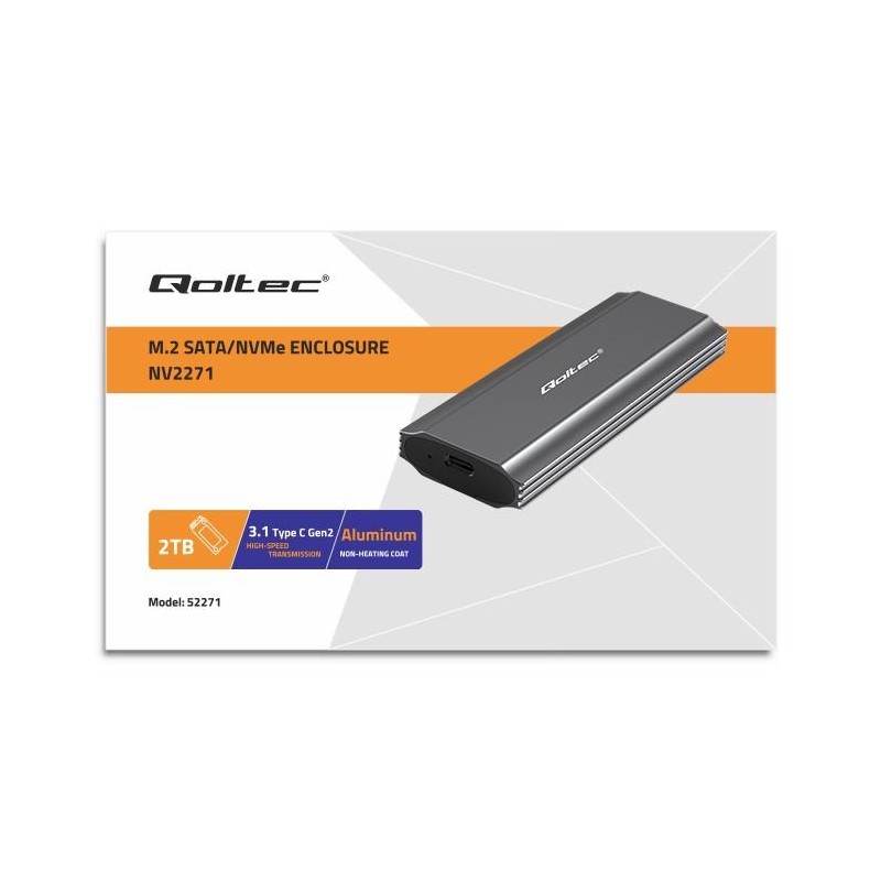 Obudowa/kieszeń Qoltec NV2271 na dysk M.2 SSD | SATA | NVMe … | PartsPC.pl