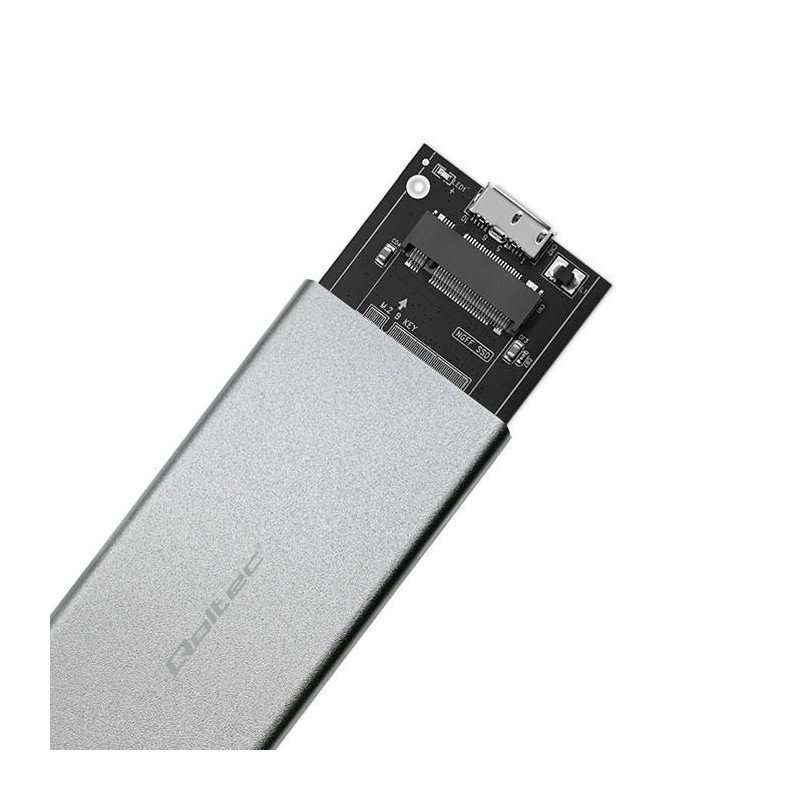 Obudowa/kieszeń Qoltec na dysk M.2 SSD | SATA | NGFF | USB 3… | PartsPC.pl