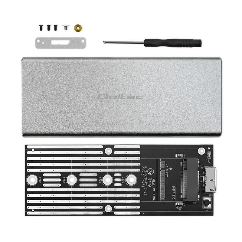 Obudowa/kieszeń Qoltec na dysk M.2 SSD | SATA | NGFF | USB 3… | PartsPC.pl