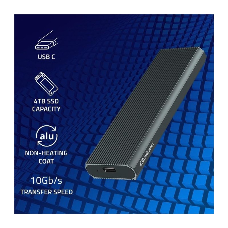 Obudowa/kieszeń Qoltec na dysk M.2 SSD | NVMe | PCIe | USB 3… | PartsPC.pl