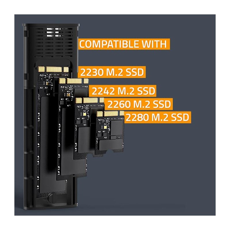 Obudowa/kieszeń Qoltec na dysk M.2 SSD | NVMe | PCIe | USB 3… | PartsPC.pl
