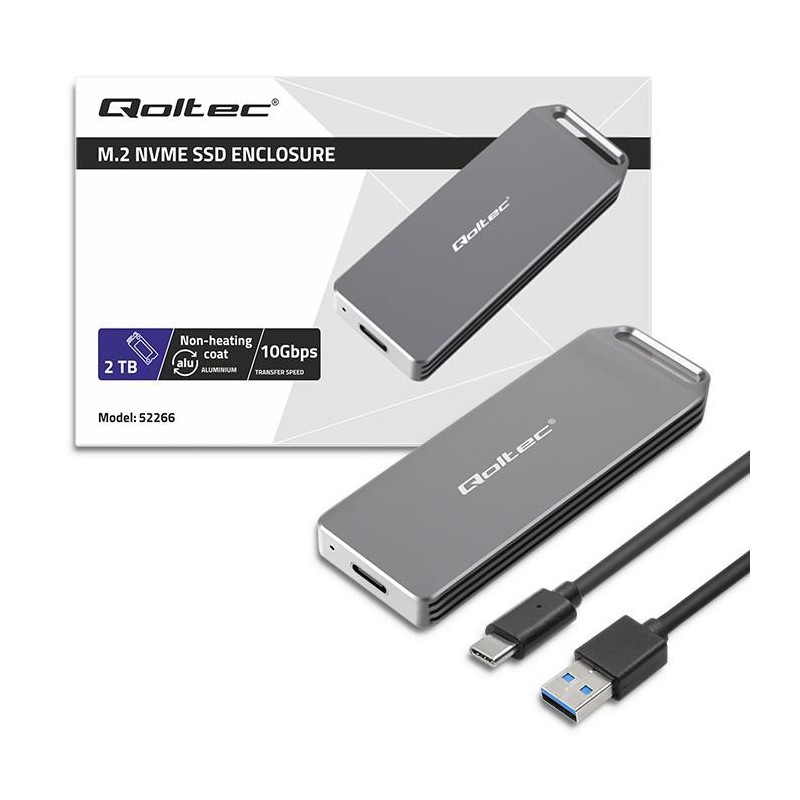 Obudowa/kieszeń Qoltec mini na dysk M.2 SSD | NVMe | PCIe | … | PartsPC.pl