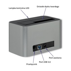 Stacja dokująca Qoltec dysków HDD/SSD | 2.5" / 3.5" SATA | U… | PartsPC.pl