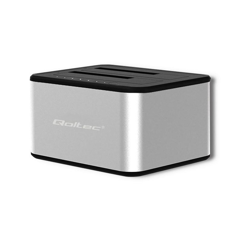Stacja dokująca Qoltec dysków 2x HDD/SSD | 2.5" / 3.5" SATA | USB 3.0 |