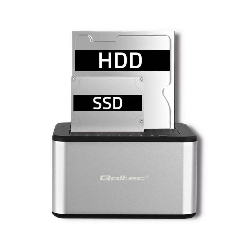 Stacja dokująca Qoltec dysków 2x HDD/SSD | 2.5" / 3.5" SATA | USB 3.0 |