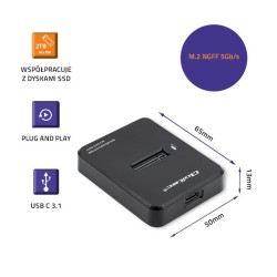Stacja dokująca Qoltec dysków SSD M.2 SATA | NGFF | USB 3.1… | PartsPC.pl