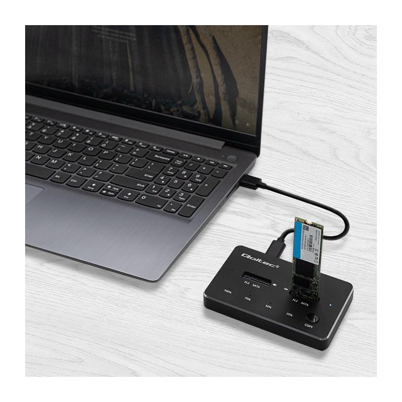 Stacja dokująca Qoltec dysków 2x SSD M.2 SATA | NGFF | USB typ C