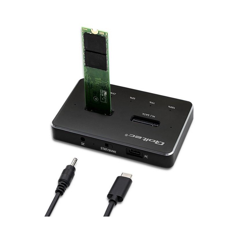 Stacja dokująca Qoltec dysków SSD M.2 | NVMe | SATA | USB-C | DUAL 2 x 2TB