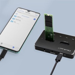 Stacja dokująca Qoltec dysków SSD M.2 | NVMe | SATA | USB-C | DUAL 2 x 2TB