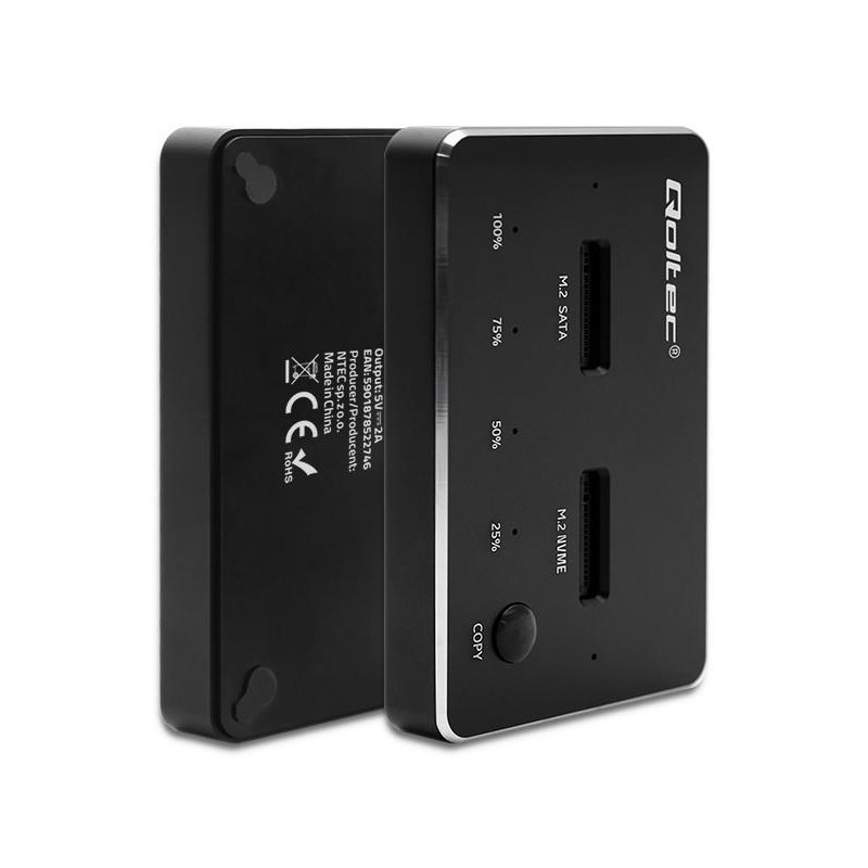 Stacja dokująca Qoltec dysków SSD M.2 | NVMe | SATA | USB-C | DUAL 2 x 2TB