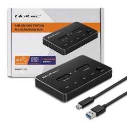 Stacja dokująca Qoltec dysków SSD M.2 | NVMe | SATA | USB-C | DUAL 2 x 2TB
