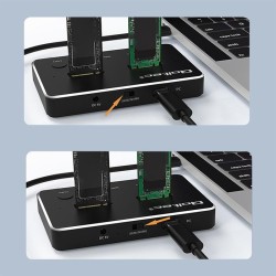 Stacja dokująca Qoltec dysków SSD M.2 | NVMe | SATA | USB-C | DUAL 2 x 2TB