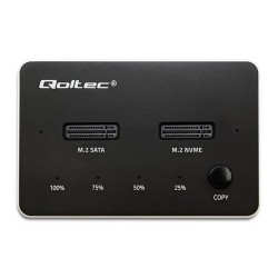 Stacja dokująca Qoltec dysków SSD M.2 | NVMe | SATA | USB-C | DUAL 2 x 2TB