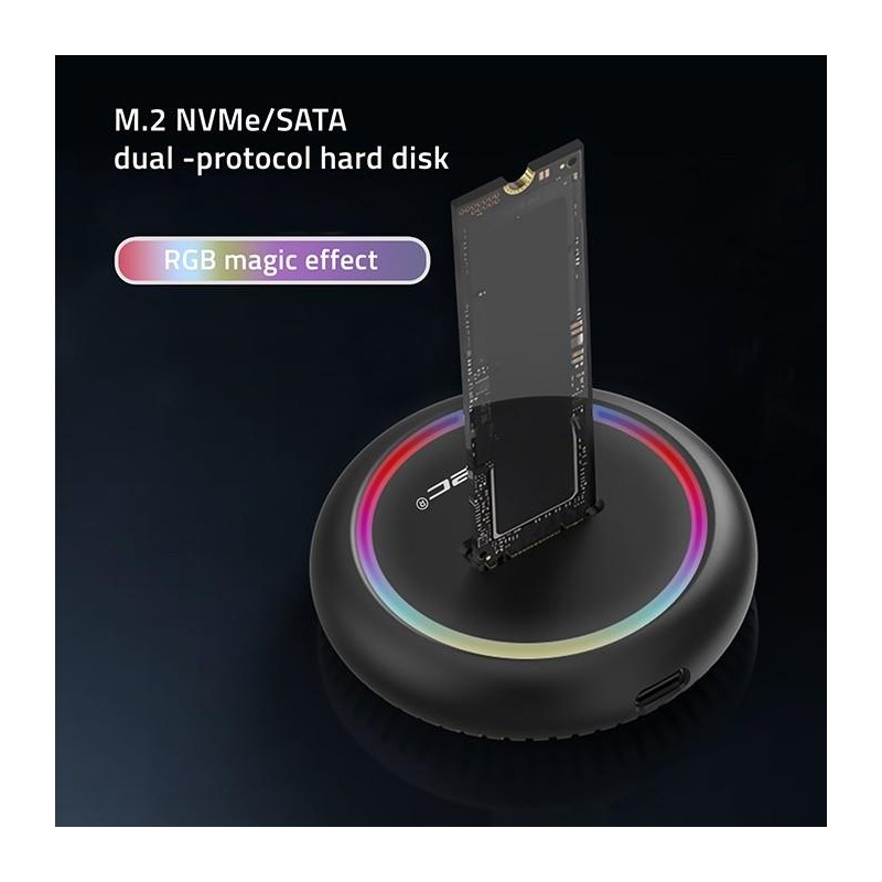 Stacja dokująca Qoltec dysków SSD M.2 | NVMe | SATA | USB-C | 2TB