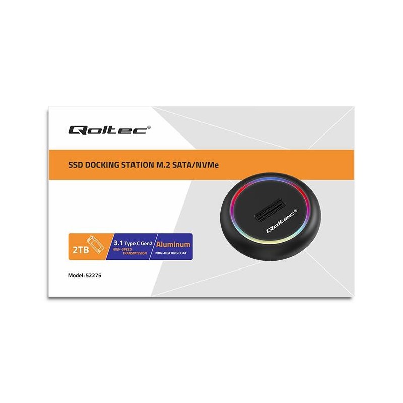 Stacja dokująca Qoltec dysków SSD M.2 | NVMe | SATA | USB-C | 2TB