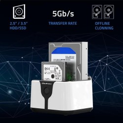 Stacja dokująca Qoltec do dysków HDD SSD 2.5" 3.5" | SATA II… | PartsPC.pl