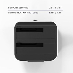 Stacja dokująca Qoltec do dysków HDD SSD 2.5" 3.5" | SATA II… | PartsPC.pl