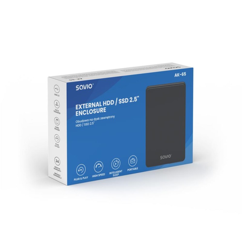 Savio Zewnętrzna obudowa na dysk HDD/SDD 2,5 cala, USB 3.0, … | PartsPC.pl