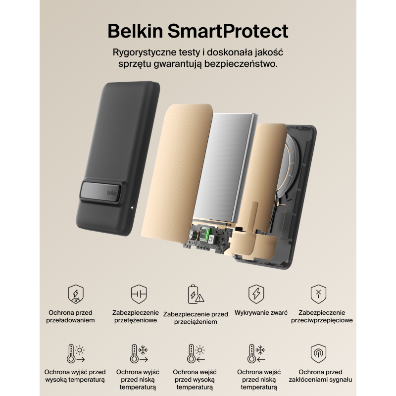 Belkin BoostCharge Powerbank 5000 mAh, Qi2 15W, z podstawką,… | PartsPC.pl