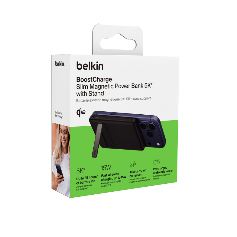 Belkin BoostCharge Powerbank 5000 mAh, Qi2 15W, z podstawką,… | PartsPC.pl