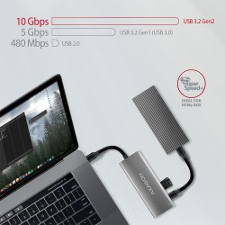HMC-5G2 Wieloportowy hub USB 5in1, 10Gbps, 2x USB-A + 2x USB… | PartsPC.pl