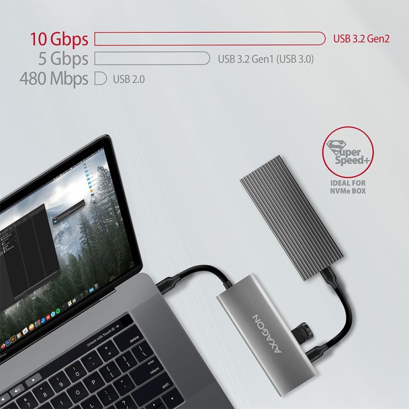 HMC-5G2 Wieloportowy hub USB 5in1, 10Gbps, 2x USB-A + 2x USB… | PartsPC.pl