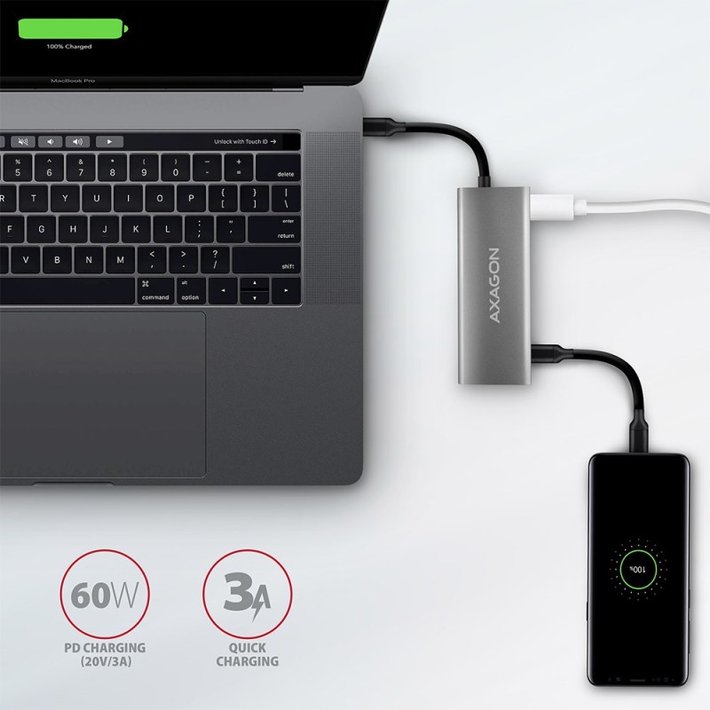 HMC-5G2 Wieloportowy hub USB 5in1, 10Gbps, 2x USB-A + 2x USB… | PartsPC.pl