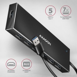 HUE-F7A Hub 7-portowy USB 3.2 Gen 1 ALU FLAT, micro USB, 1m … | PartsPC.pl
