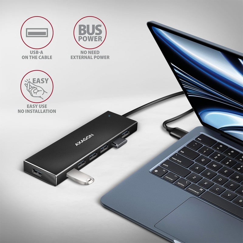 HUE-F7A Hub 7-portowy USB 3.2 Gen 1 ALU FLAT, micro USB, 1m … | PartsPC.pl