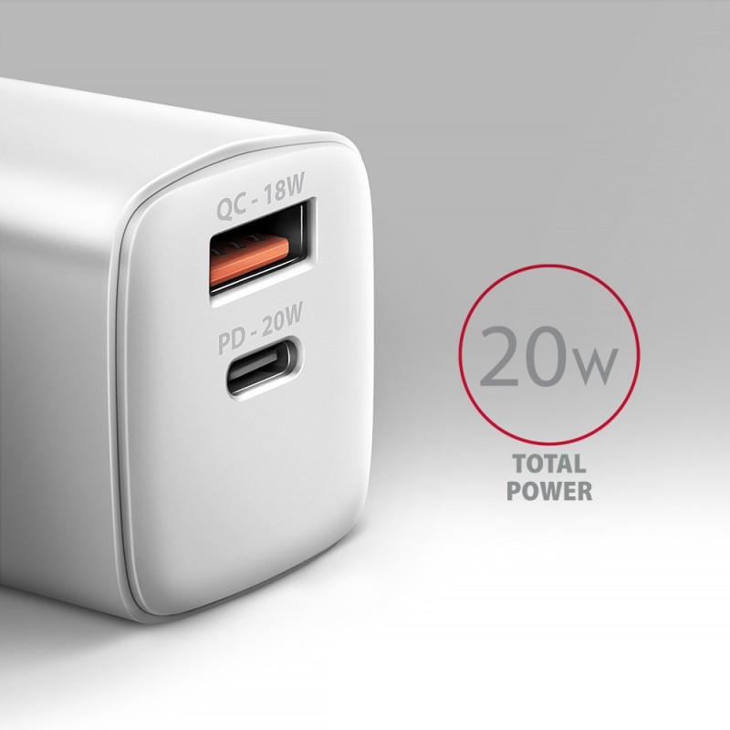 ACU-PQ20W Ładowarka sieciowa 20W QC3.0/AFC/FCP + PD type-C B… | PartsPC.pl