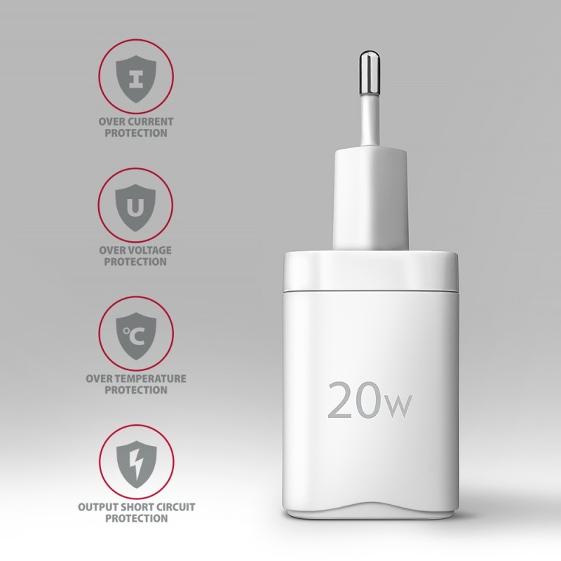ACU-PD20W Ładowarka sieciowa PD 20W, 1x port USB-C, PD3.0/QC… | PartsPC.pl