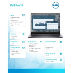Laptop Dell Pro 14 PC14255/AMD Ryzen 5 220/16GB/256GB CL35/1… | PartsPC.pl