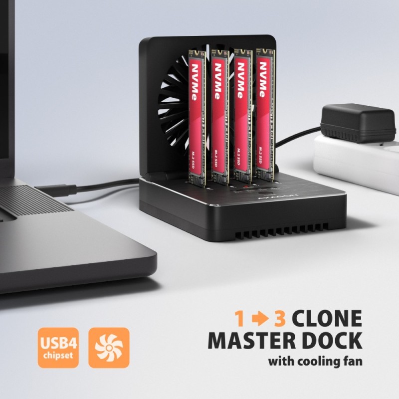 ADSA-M2C44 Stacja dokująca USB4 dla 4x M.2 NVMe SSD z funkcj… | PartsPC.pl