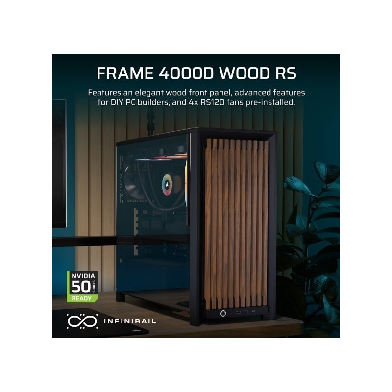 Obudowa FRAME 4000D RS Wood Mid-Tow Black/Walnut | PartsPC.pl