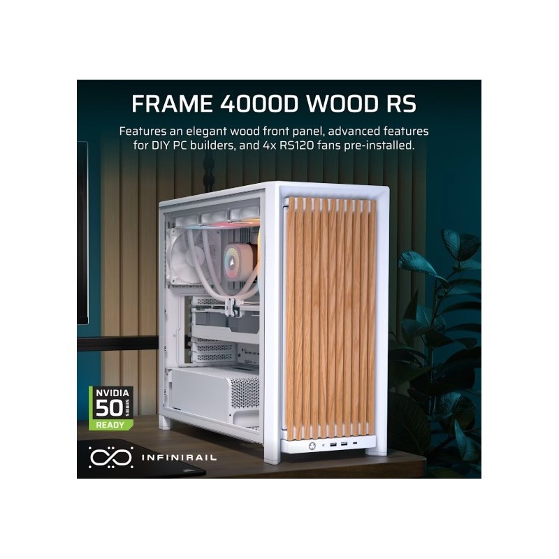 Obudowa FRAME 4000D RS Wood Mid-Tower White/Oak | PartsPC.pl