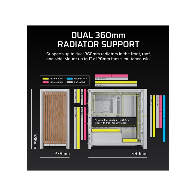 Obudowa FRAME 4000D RS Wood Mid-Tower White/Oak | PartsPC.pl
