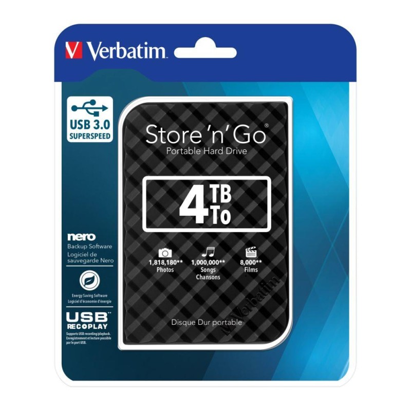 Dysk zewnętrzny Verbatim 4TB 2.5" Store 'n' Go czarny USB 3.… | PartsPC.pl