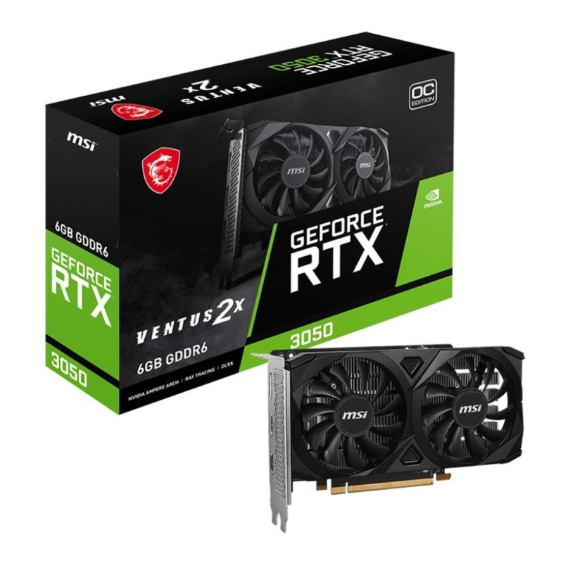 Karta VGA MSI GeForce RTX 3050 VENTUS 2X E 6G OC 6GB GDDR6 9… | PartsPC.pl