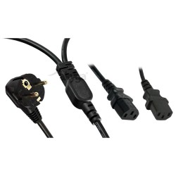 Kabel zasilający Akyga AK-PC-04A CEE 7/7 2xC13 250V/50Hz 1,8… | PartsPC.pl