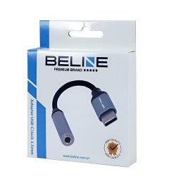 Kabel adapter Beline USB-C/Jack 3,5mm DAC czarny | PartsPC.pl