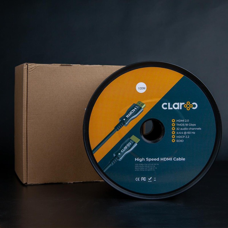 Claroc Kabel optyczny HDMI 2.0 AOC 4K@60Hz 100 m | PartsPC.pl
