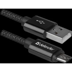 Kabel USB Defender AM-micro BM 1m 2,1A czarny | PartsPC.pl