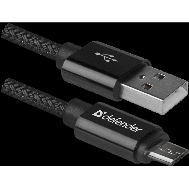 Kabel USB Defender AM-micro BM 1m 2,1A czarny | PartsPC.pl