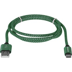 Kabel USB Defender AM-TYPE C 1m 2,1A zielono-czarny | PartsPC.pl
