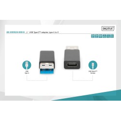 Adapter DIGITUS USB 3.0 HighSpeed Typ USB C/USB A M/Ż czarny… | PartsPC.pl