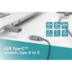 Adapter DIGITUS USB 3.0 HighSpeed Typ USB C/USB A M/Ż czarny… | PartsPC.pl