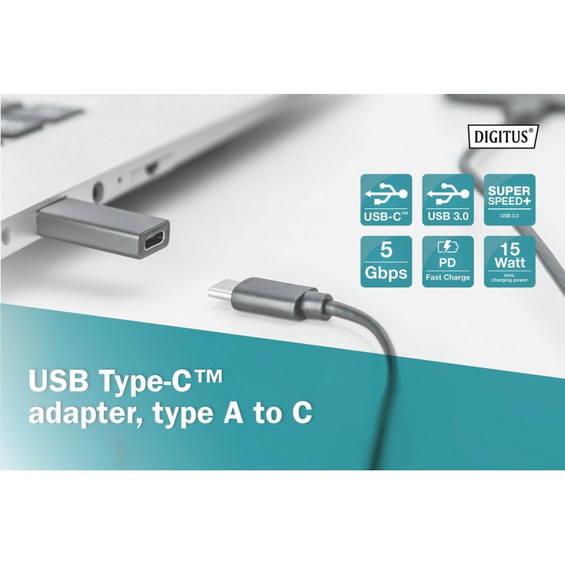 Adapter DIGITUS USB 3.0 HighSpeed Typ USB C/USB A M/Ż czarny… | PartsPC.pl