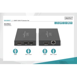 Przedłużacz/Extender DIGITUS KVM HDMI+USB 150m po Cat.5e... | PartsPC.pl